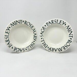 Vintage Pier 1 Herb Themed Bowls Rosemary Mint Parsley Sage Dill Circa 1980 (2)